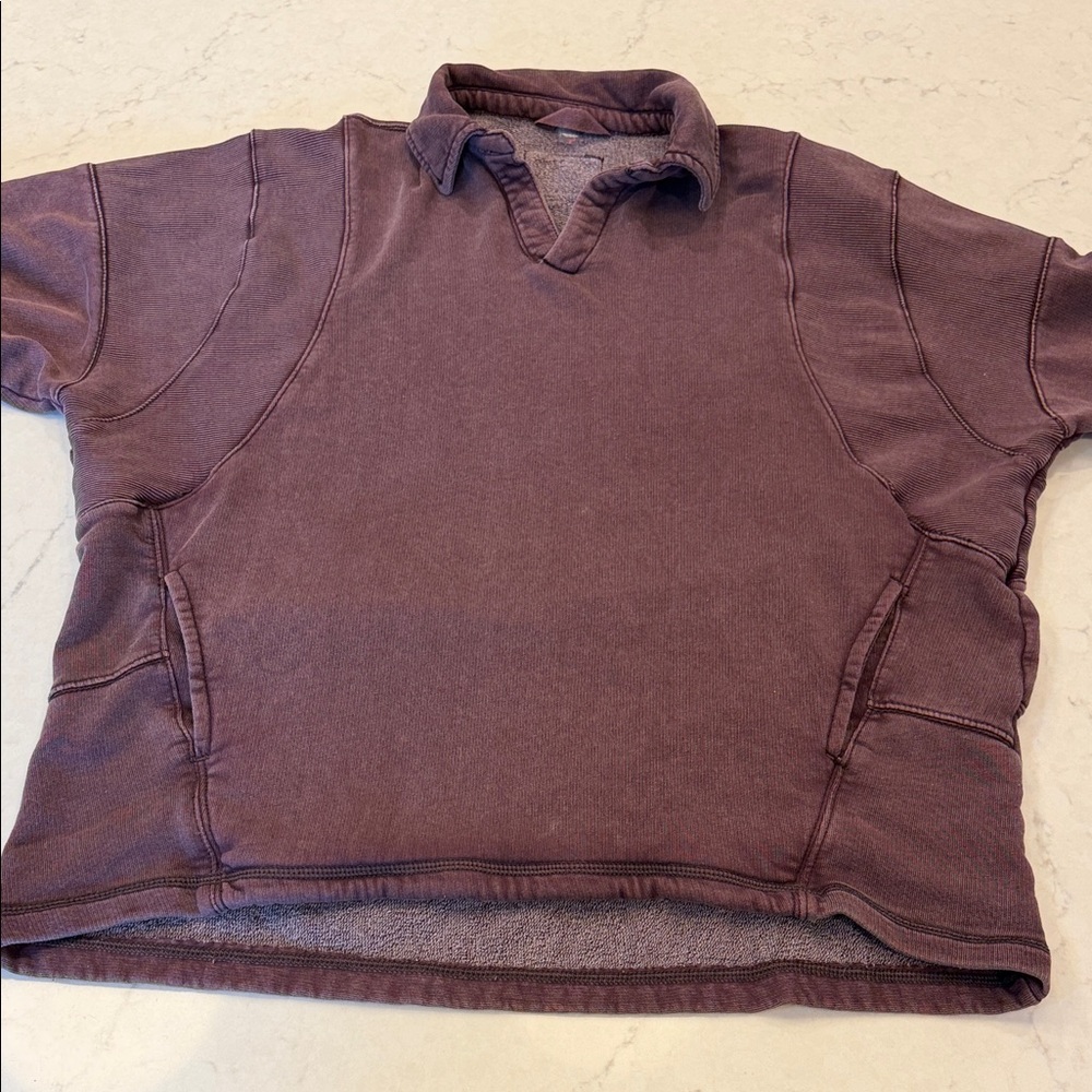 FREE PEOPLE Work It Out Pullover -‎ Black Walnut - Picture 6 of 11